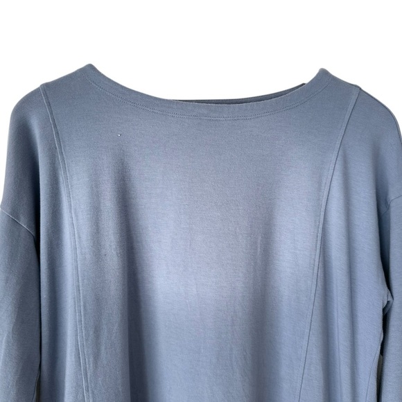 EILEEN FISHER Organic Cotton Stretch BATEAU-NECK LONG-SLEEVE JERSEY POCKET TOP - Picture 4 of 12